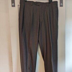 Men's Axist Dark Brown Pinstripe Dress Pants - 38x34